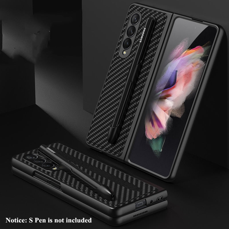 Removable Pen Holder Leather Cover For Z Fold 3