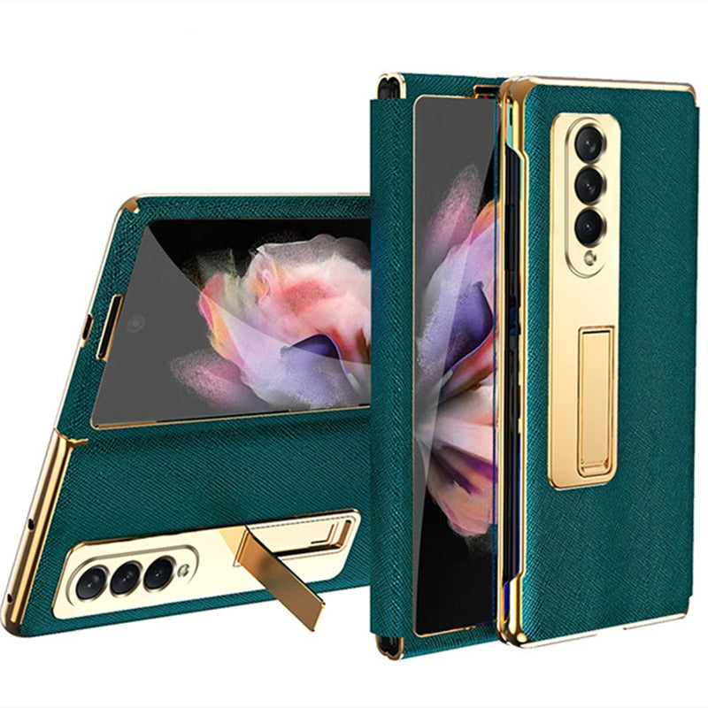 Leather Flip Cover For Galaxy Z Fold 3