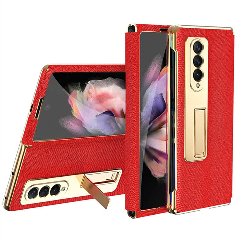 Leather Flip Cover For Galaxy Z Fold 3