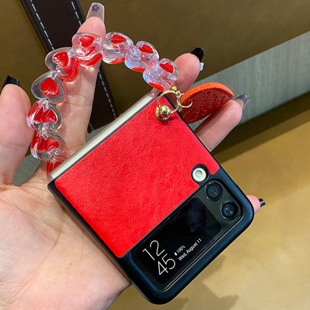 Crystal Love Heart Case For Samsung Galaxy Z Flip 3 5G