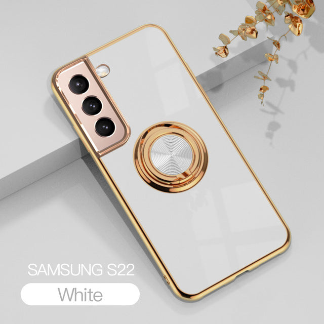 Case for Samsung S22 Ultra Plus Fastened Ring Car Electroplating
