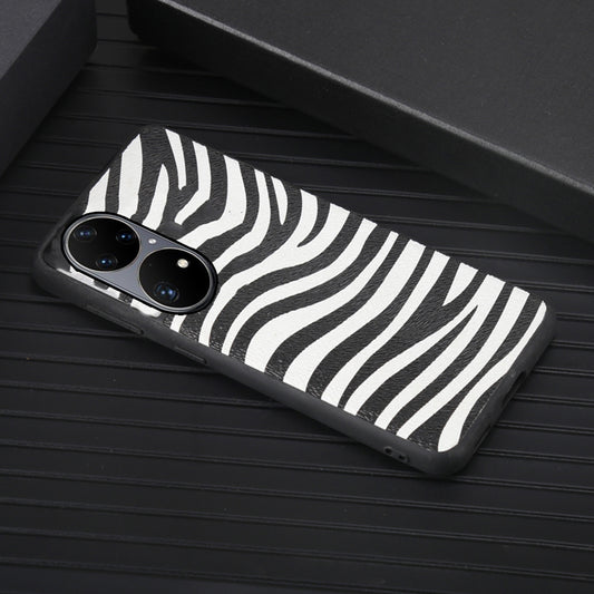 Leather Zebra Pattern Phone Case for Huawei P50