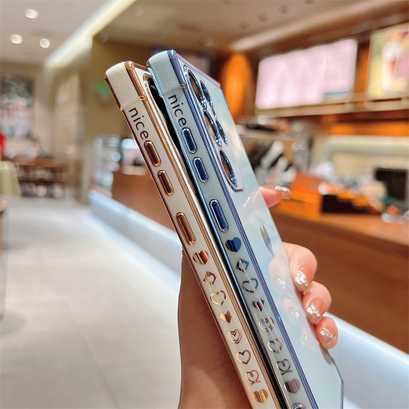 Soft Electroplated Love Heart Phone Case For Samsung S22
