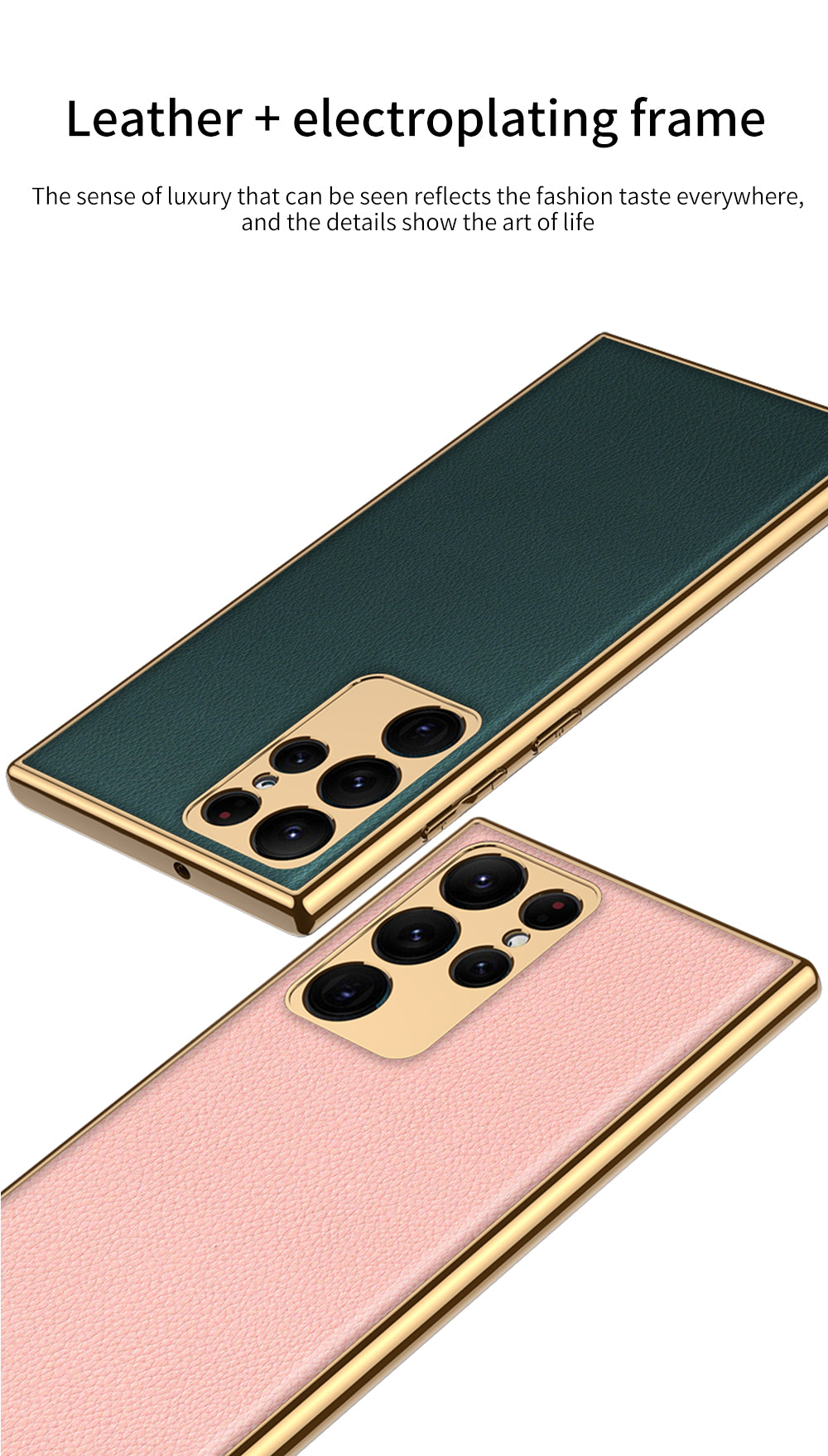 Luxury Plating Leather Case For Samsung Galaxy S22 Series