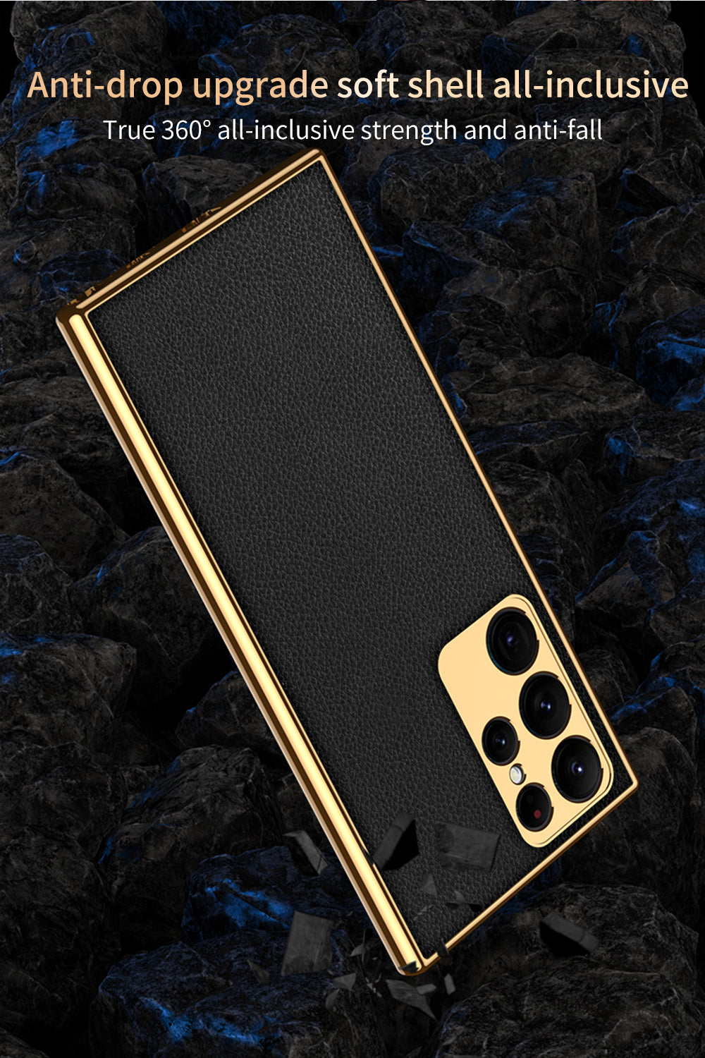 Luxury Plating Leather Case For Samsung Galaxy S22 Series