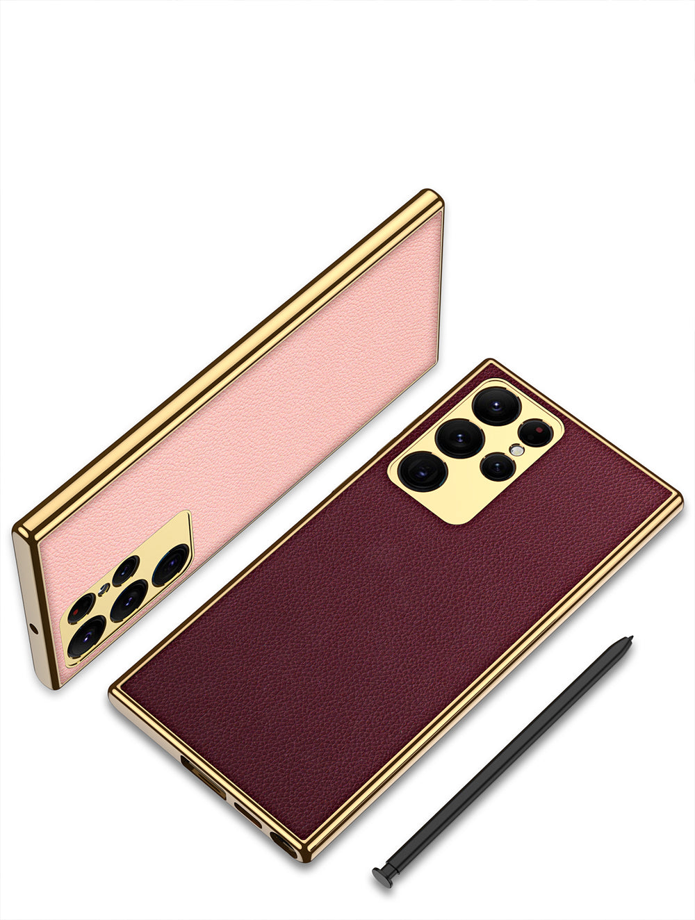 Luxury Plating Leather Case For Samsung Galaxy S22 Series
