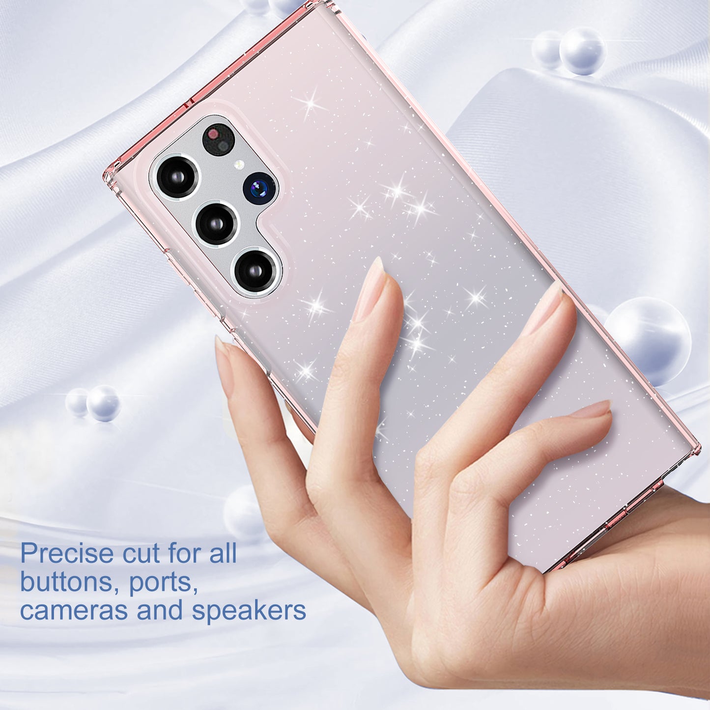 Soft IMD Glitter Anti-Drop Camera and Screen Protection Phone Case for Samsung Galaxy S22 Series