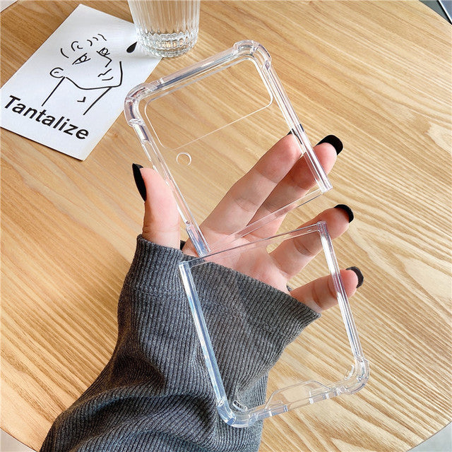 Cute 3D Black Heart Transparent PC Hard Slim Phone Case For Samsung Galaxy Z Flip 3 5G