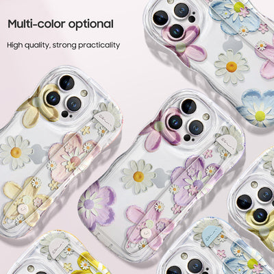 iPhone Series | “Daisy” Design Anti-fall Soft Silicone Transparent Wristband Phone Case