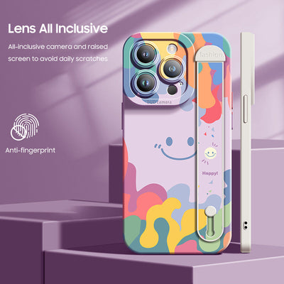 iPhone Series | Smiley Watercolor Liquid Silicone Wristband Phone Case