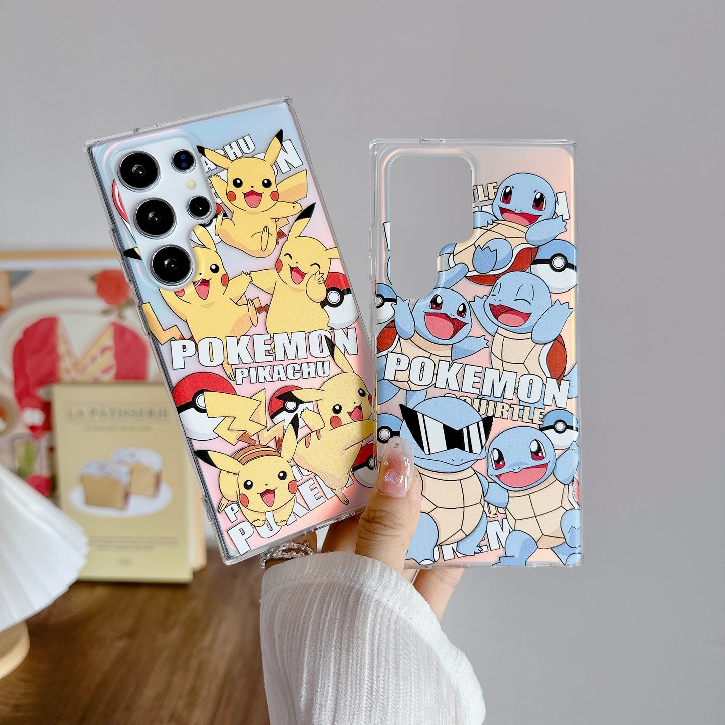 Cute Comic Laser Squirtle Soft Case for Samsung Galaxy S25 Ultra/S24 Ultra/S22+