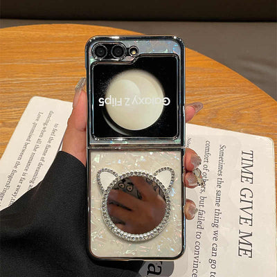 Cat Ear Mirror Case for Samsung Galaxy Z Flip 6/5/4