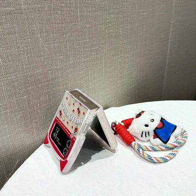 3D Cute Cartoon Sanrio Hello Kitty Bear Phone Case For Samsung Galaxy Z Flip