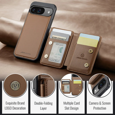 2-in-1 Magnetic Wallet Leather Case For Google Pixel 9/9 Pro/9 Pro XL