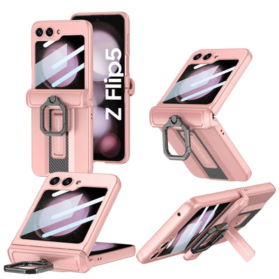 Armor Case with Ring Holder & Magnetic Hinge Protective For Samsung Galaxy Z Flip 5