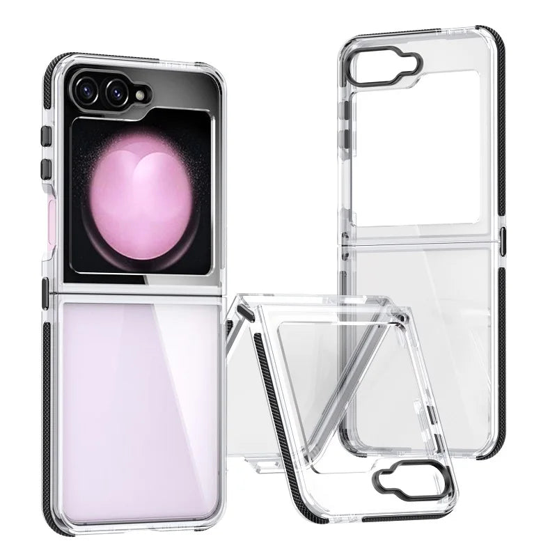 Full Protetcion Case with Metal Button For Samsung Galaxy Z Flip 6