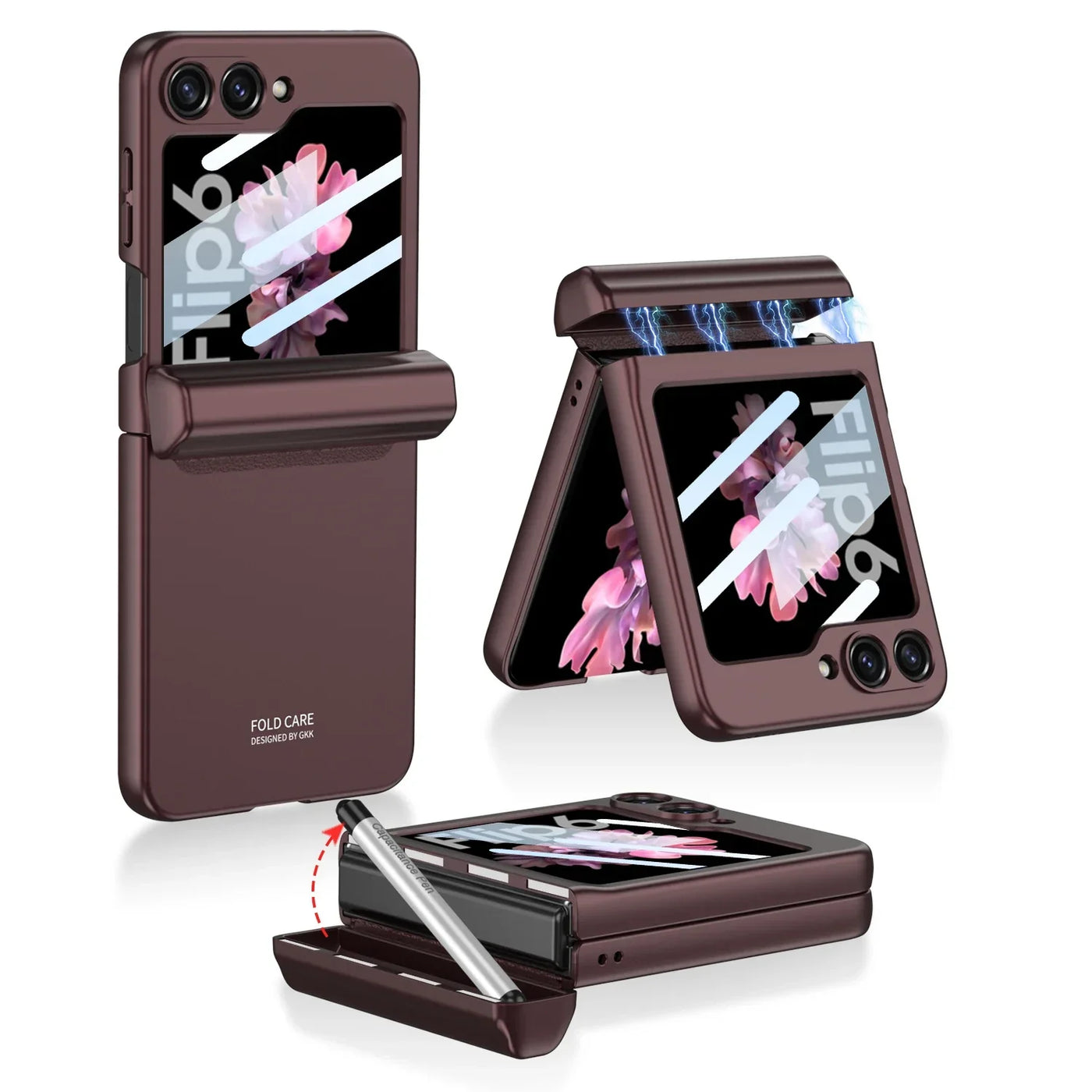 Shockproof Case with Magnetic Hinge Protection & Touch Pen for Samsung Galaxy Z Flip 6