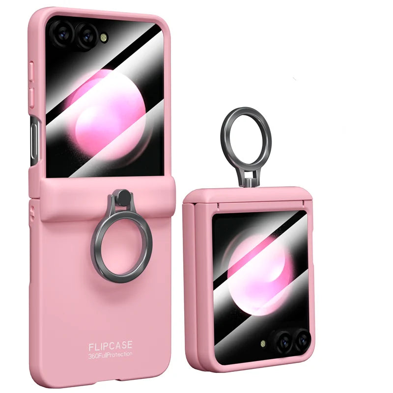 Shockproof Case with Hinge Protection & Ring Stand for Samsung Galaxy Z Flip 6