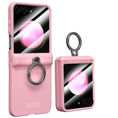 Shockproof Case with Hinge Protection & Ring Stand for Samsung Galaxy Z Flip 6