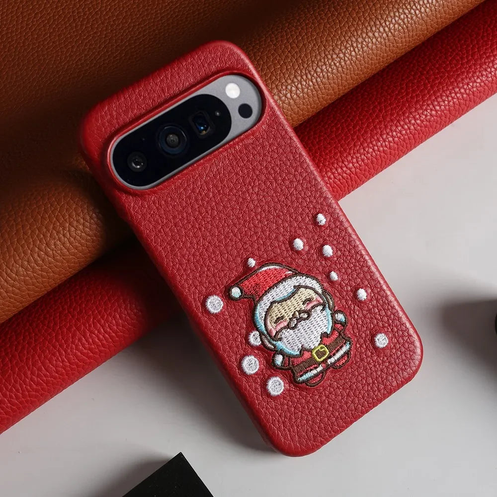 Christmas Santa Claus Leather Case For Google Pixel 9/8 Pro