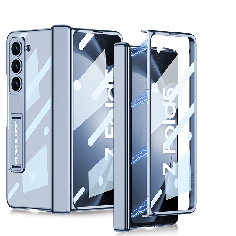 Transparent Magnetic Hinge Case with Stand for Samsung Galaxy Z Fold 5