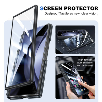 Samsung Galaxy Z Fold 6 Case with Camera Stand, Full Hinge Protection, S Pen Slot & Screen Protector