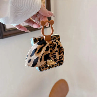 Cute Teddy & Leopard Ring Case for Samsung Galaxy Z Flip - Stylish & Functional