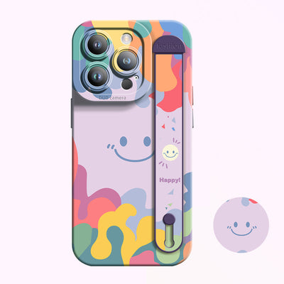 iPhone Series | Smiley Watercolor Liquid Silicone Wristband Phone Case