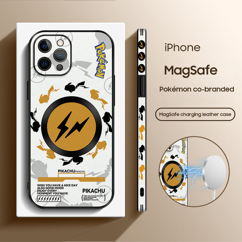 iPhone MagSafe Series | Pokémon Cartoon Leather Phone Case