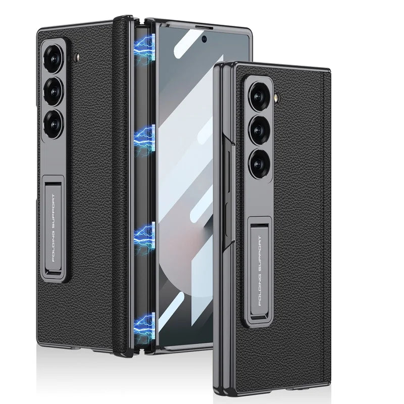 Leather Case with Stand & Magnetic Hinge For Samsung Galaxy Z Fold 6