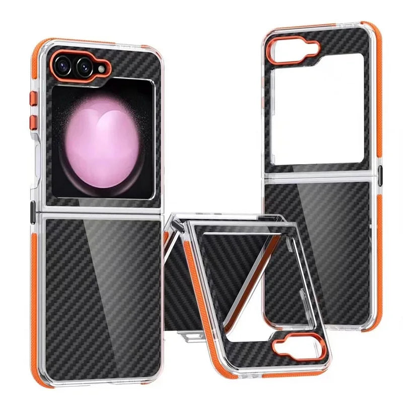 Full Protetcion Case with Metal Button For Samsung Galaxy Z Flip 6