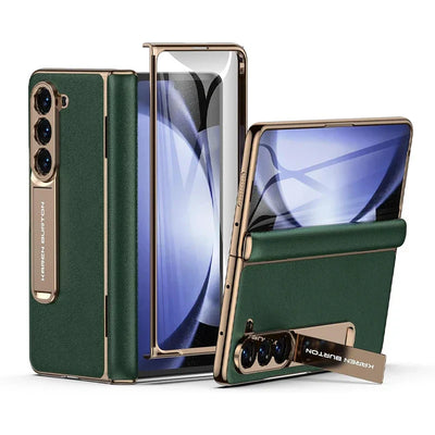 Luxury Leather Case with Stand & Screen Protection For Z Fold 5