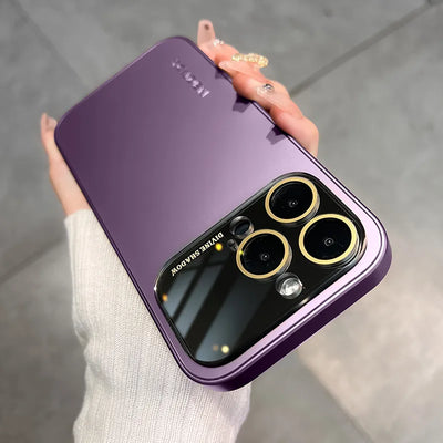 Luxury Camera Lens Glass Full Protect Matte Phone Case for iPhone