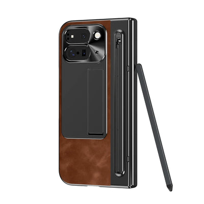 Leather Case With Touch Pen For Google Pixel 9 Pro Fold