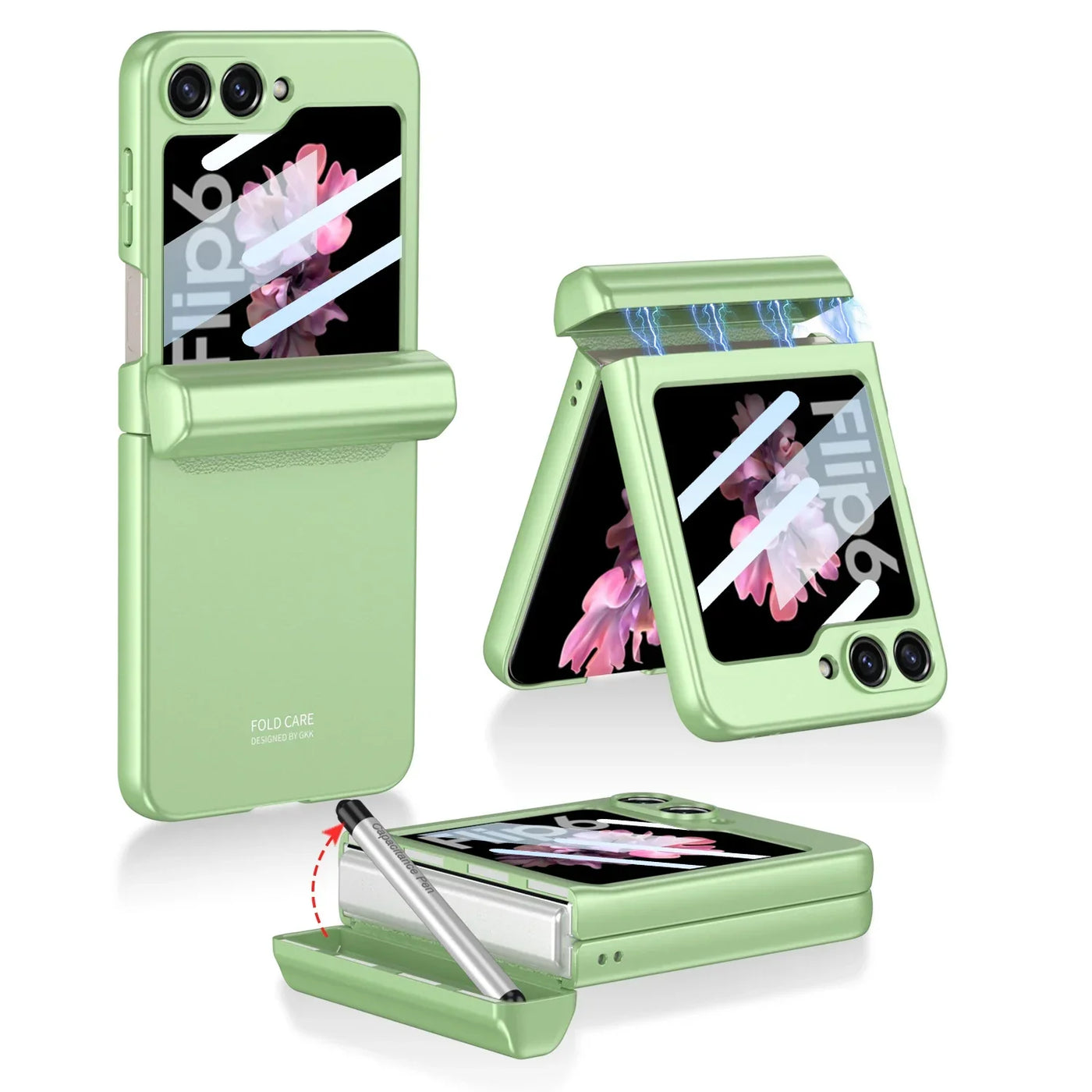 Shockproof Case with Magnetic Hinge Protection & Touch Pen for Samsung Galaxy Z Flip 6