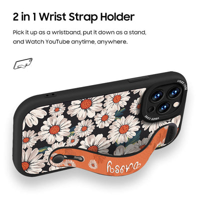 iPhone Series | “Daisy” Wristband Holder Leather Phone Case