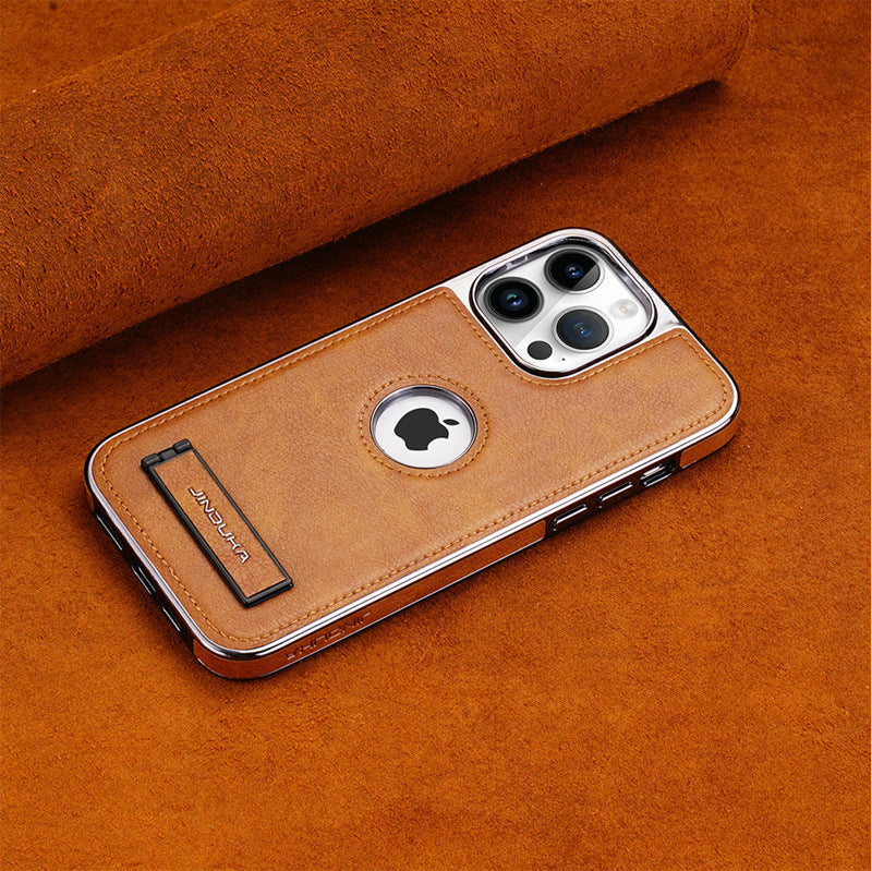 iPhone Series | Invisible Stand Premium Genuine Leather Phone Case