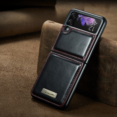 Luxury Leather Case with Kickstand Phone Back For Samsung Galaxy Z Flip 4