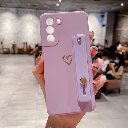 Love Heart Wristband Holder Phone Case For Samsung S22 Series