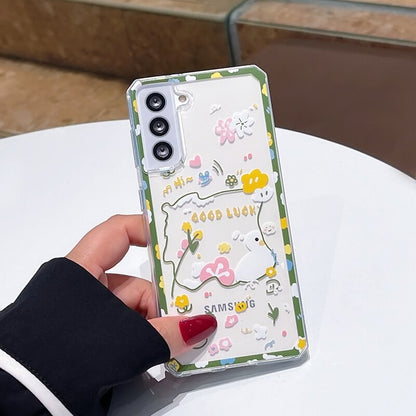 Hand-painted flowers are suitable for Samsung s22 Series