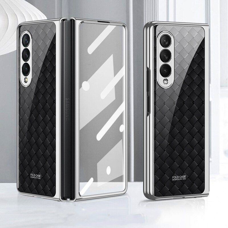 Patterned Tempered Glass Case for Samsung Galaxy Z Fold 4