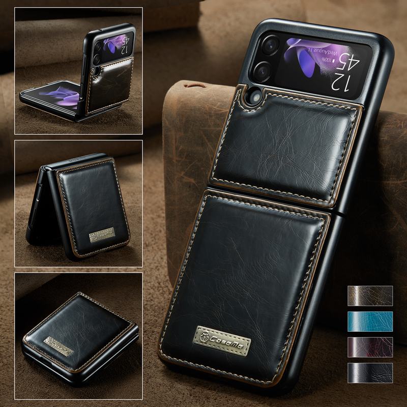 Luxury Leather Case with Kickstand Phone Back For Samsung Galaxy Z Flip 4