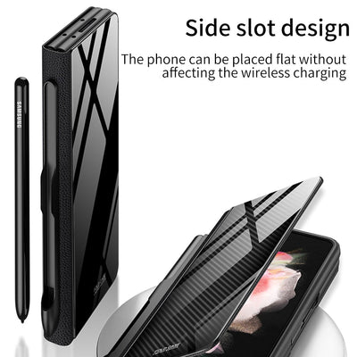 Pen Slot Holder Flip Leather Case For Samsung Galaxy Z Fold 4 5G