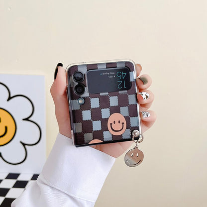 Cartoon Smiley Case With Metal Pendant For Samsung Z Flip3