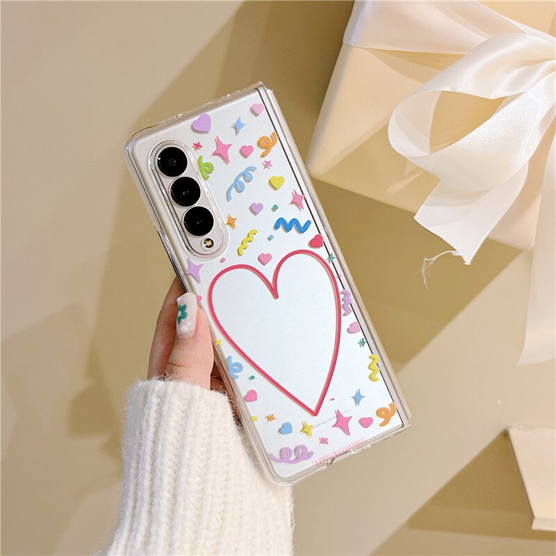 Cute Love Hair Ball Bracelet Phone Cases For Samsung Galaxy Z Fold 3