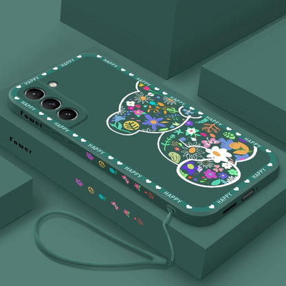 Cute Flower Bear Silicone Case For Samsung Galaxy S22 Series