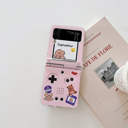 Cartoon Pearl Hand Chain Phone Case For Samsung Galaxy Z Flip 3 5G