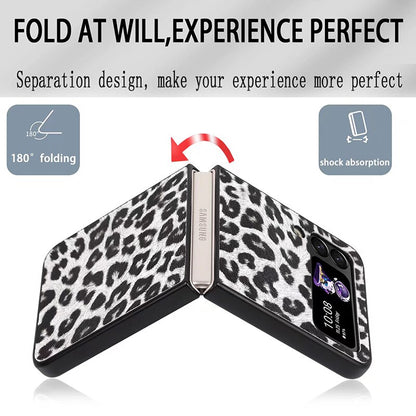 Fashion Leopard Print Hard Fold Case For Samsung Galaxy Z Flip 3