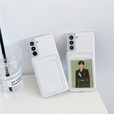 Card Holder Wallet Clear Case For Samsung S22 Series