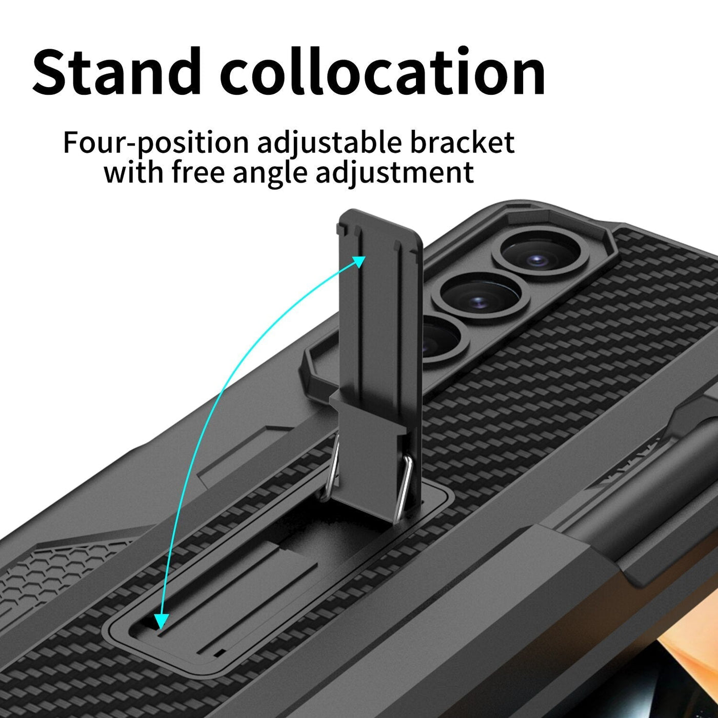 Magnetic Stand Case with Pen Holder & Screen Protector for Galaxy Z Fold 4